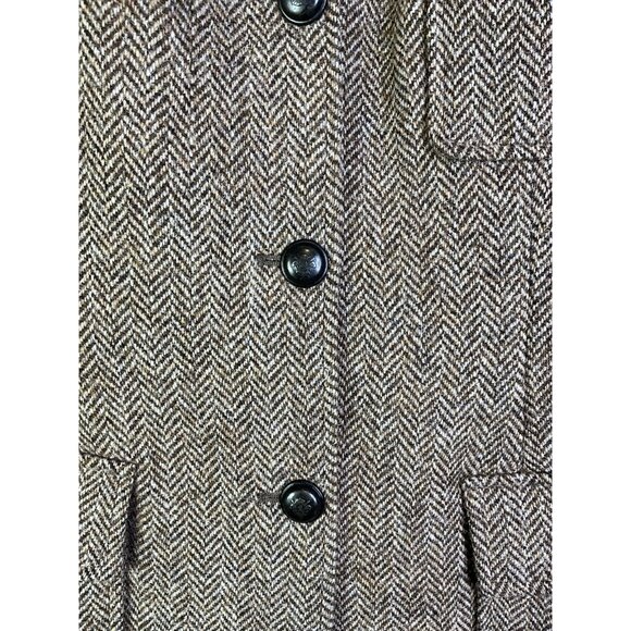 Vintage 80s Wool Tweed Elbow Patch Blazer Jacket USA Equestrian Preppy - Picture 4 of 9